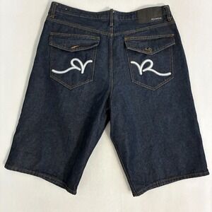 Rocawear Shorts Jorts Mens Size 40 Dark Wash Denim Streetwear Hip Hop Skater